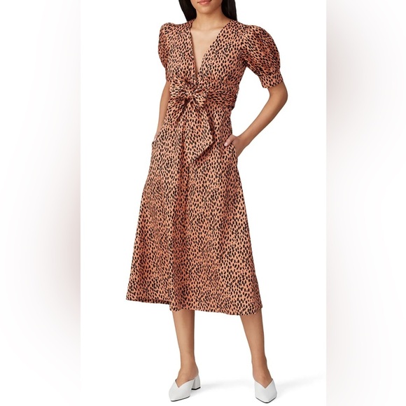 NWOT Love Whit Dotted Puff Sleeve Dress - Picture 1 of 9